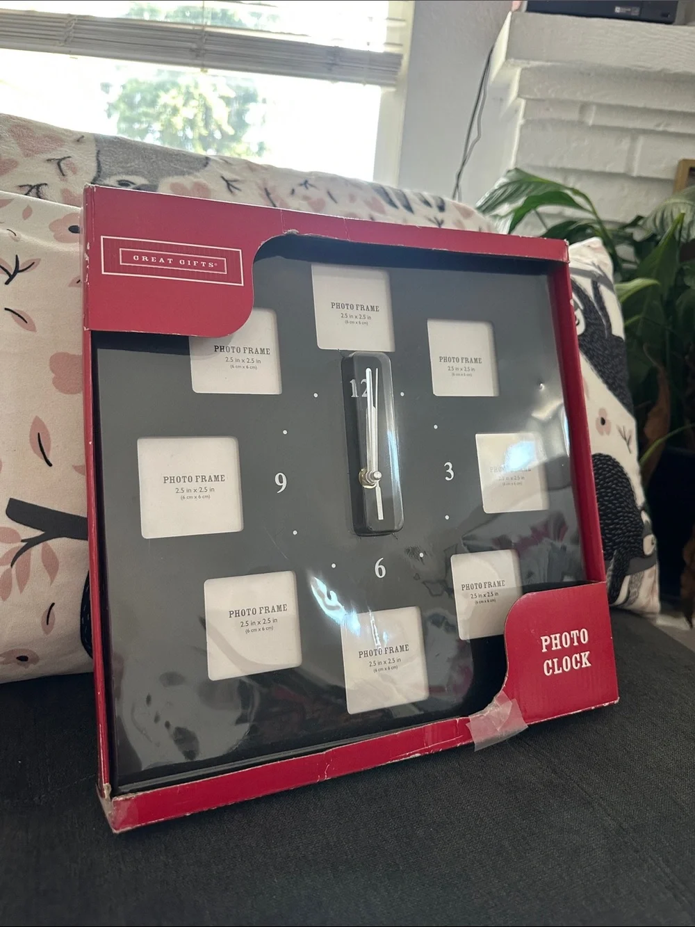 Black Photo Clock - Multi-Photo Wall Frame